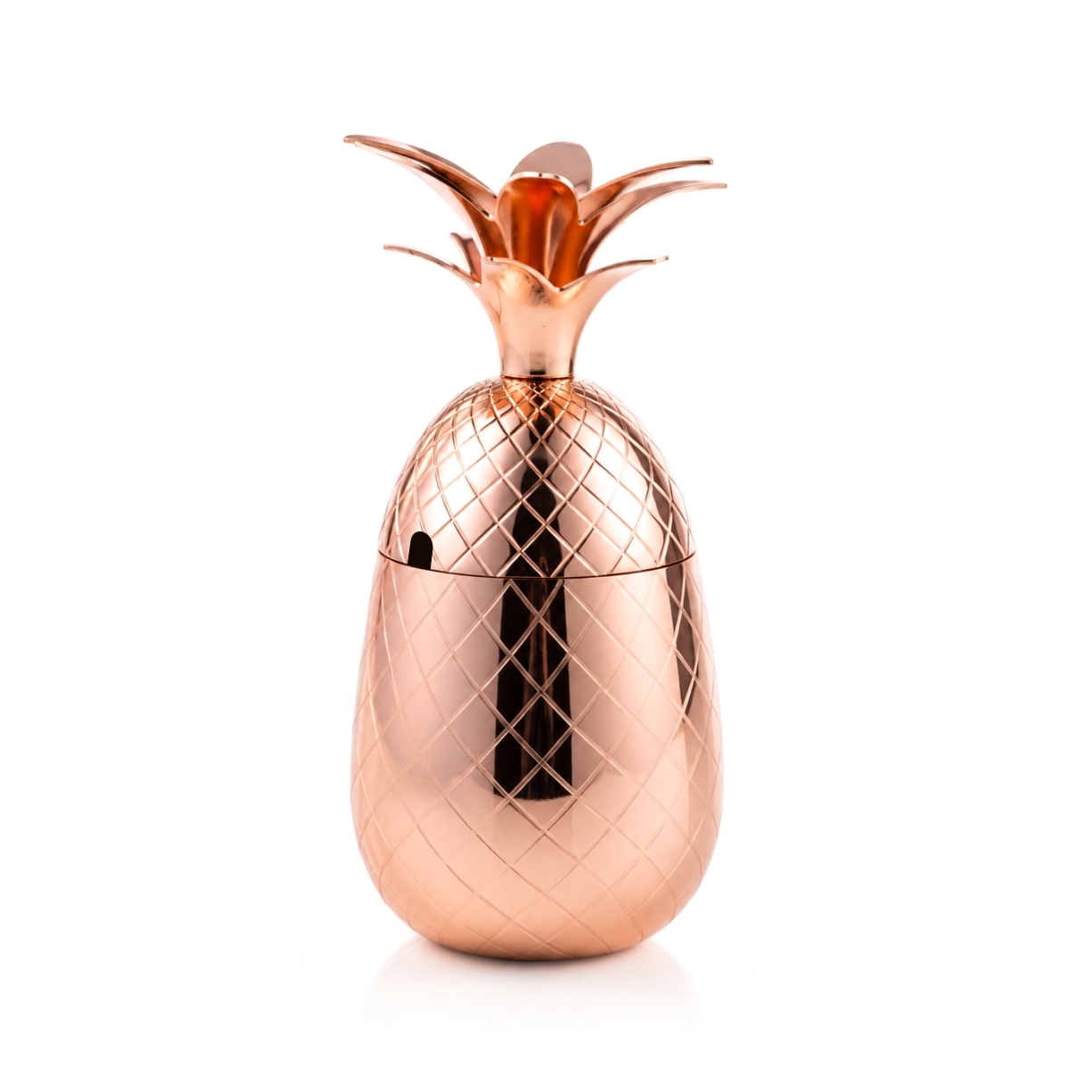 Bicchiere da cocktail in acciaio inox a forma di ananas con coperchio - 550 ml - ramato | Gastrokitchen