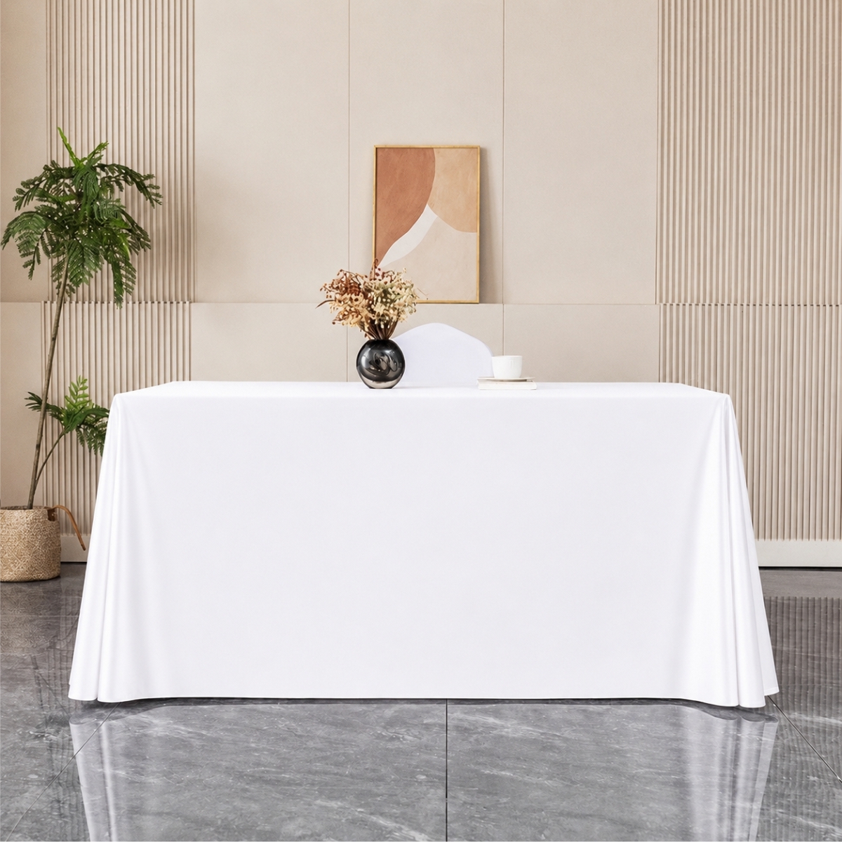 Tovaglia per tavoli da buffet rettangolari - 183 cm - 180 g/m2 - bianca