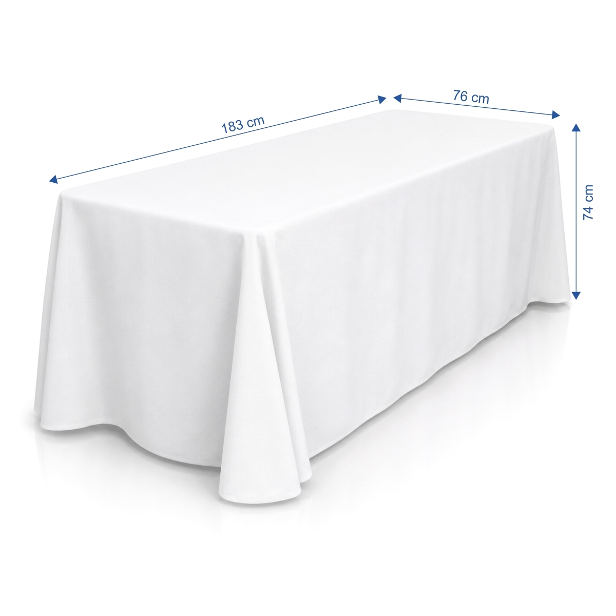 Tovaglia per tavoli da buffet rettangolari - 183 cm - 180 g/m2 - bianca