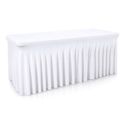 Copritavolo elastico per tavoli da buffet rettangolari - 183 cm - 190 - 200 g/m² - bianco