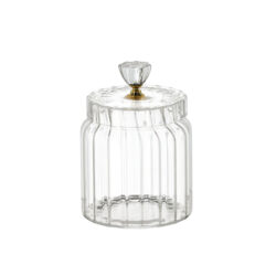 Barattolo in vetro scanalato con coperchio - 0,8 L