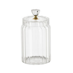 Barattolo in vetro scanalato con coperchio - 1,2 L