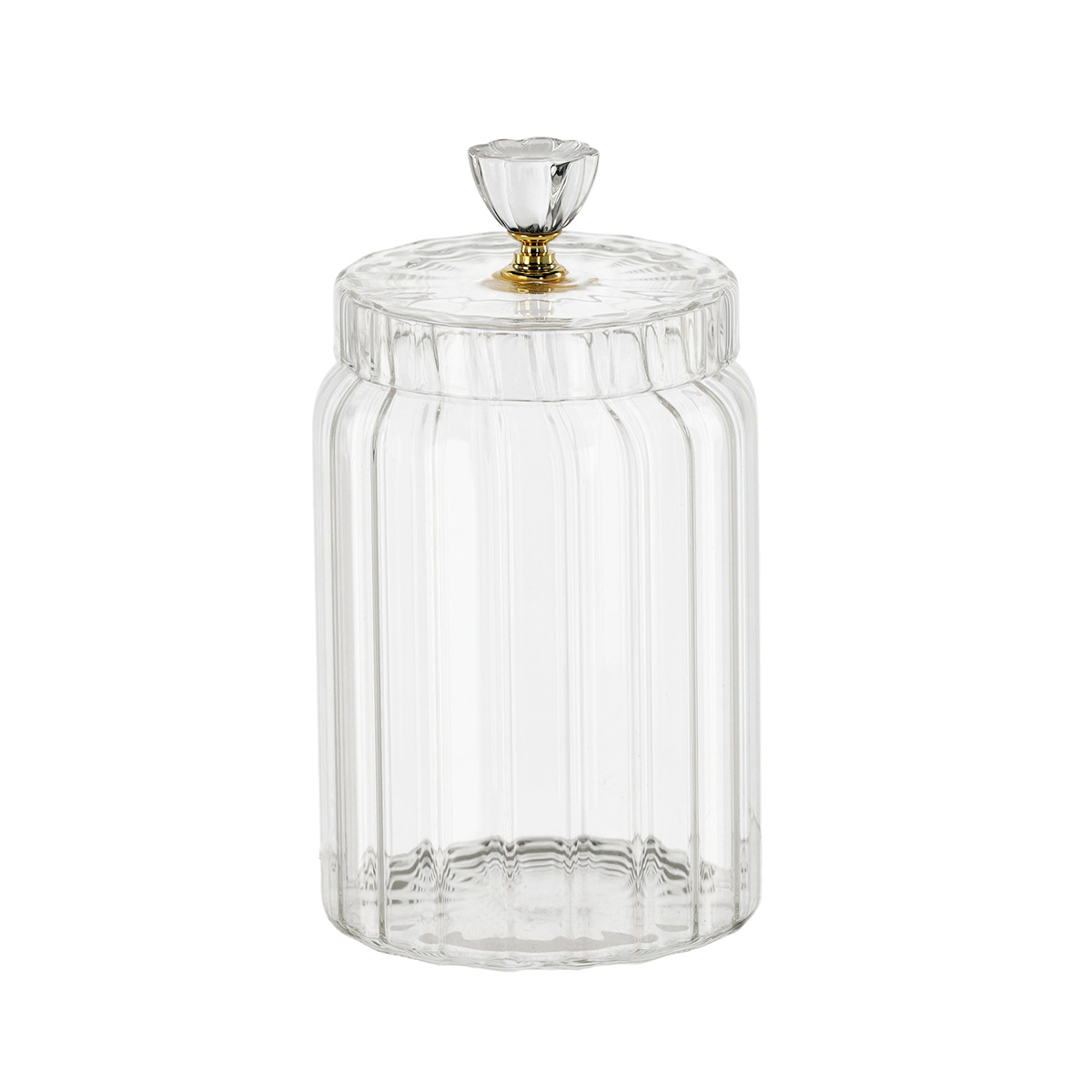 Barattolo in vetro scanalato con coperchio - 1,2 L