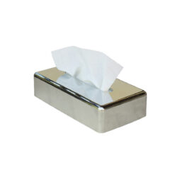 Dispenser da tavolo per fazzoletti cosmetici - 25,5 x 14 x 6 cm - cromato