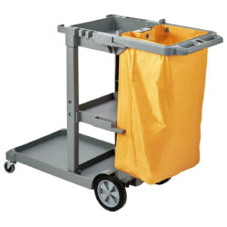Carrello per pulizie con 3 scomparti e sacco - portata 90,7 kg