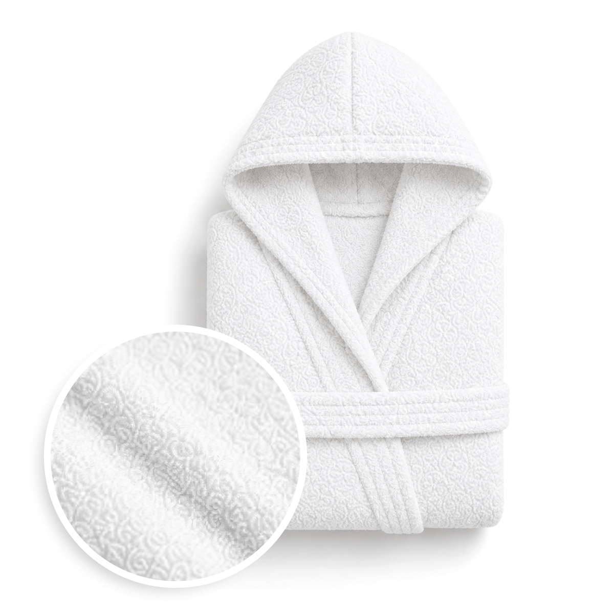 Accappatoio in spugna per bambini con cappuccio - 400 g/m² - taglia 110/116 - bianco