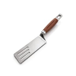 Spatola da cucina in acciaio inox con manico in legno - 17,5 cm | Gastrokitchen