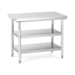 Tavolo da lavoro in acciaio inox - 2 ripiani - 100 x 60 cm | RCWT-100X60-3L-E