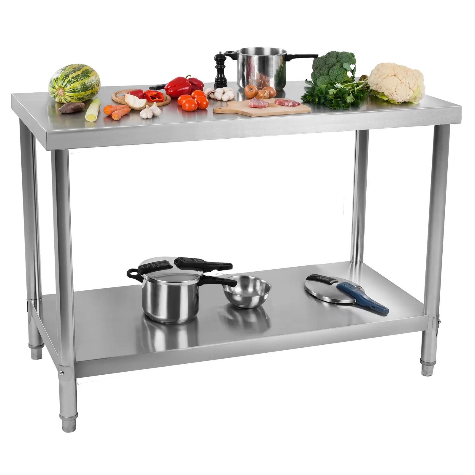 Tavolo da lavoro in acciaio inox - 100 x 60 cm - 400 kg