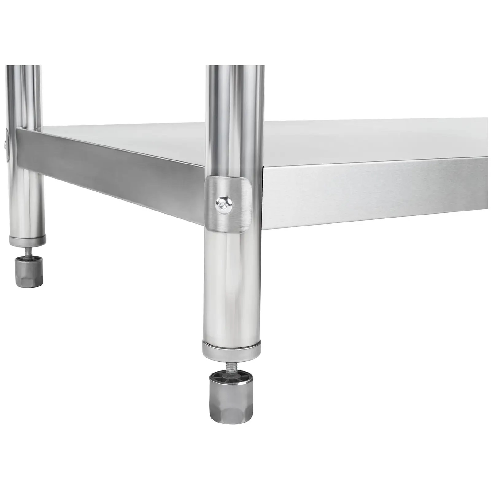 Tavolo da lavoro in acciaio inox - 120 x 60 cm - alzatina posteriore - 250 kg | RCAT-120/60-N