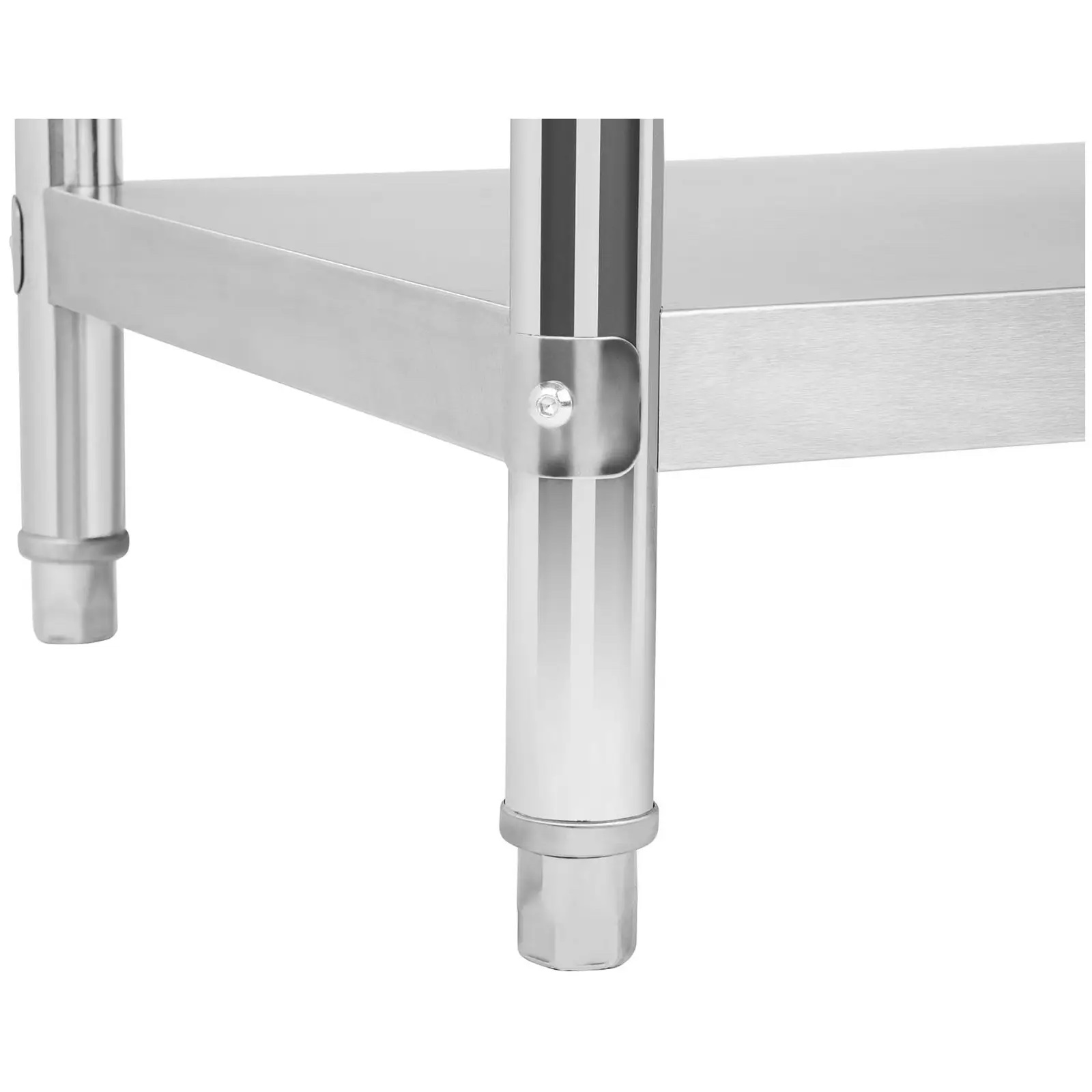 Tavolo da lavoro in acciaio inox - 120 x 60 cm - alzatina posteriore - 250 kg | RCAT-120/60-N