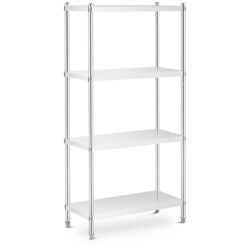 Scaffale in acciaio inox - 4 ripiani - 90 x 40 x 180 cm - 200 kg | RCER-9040