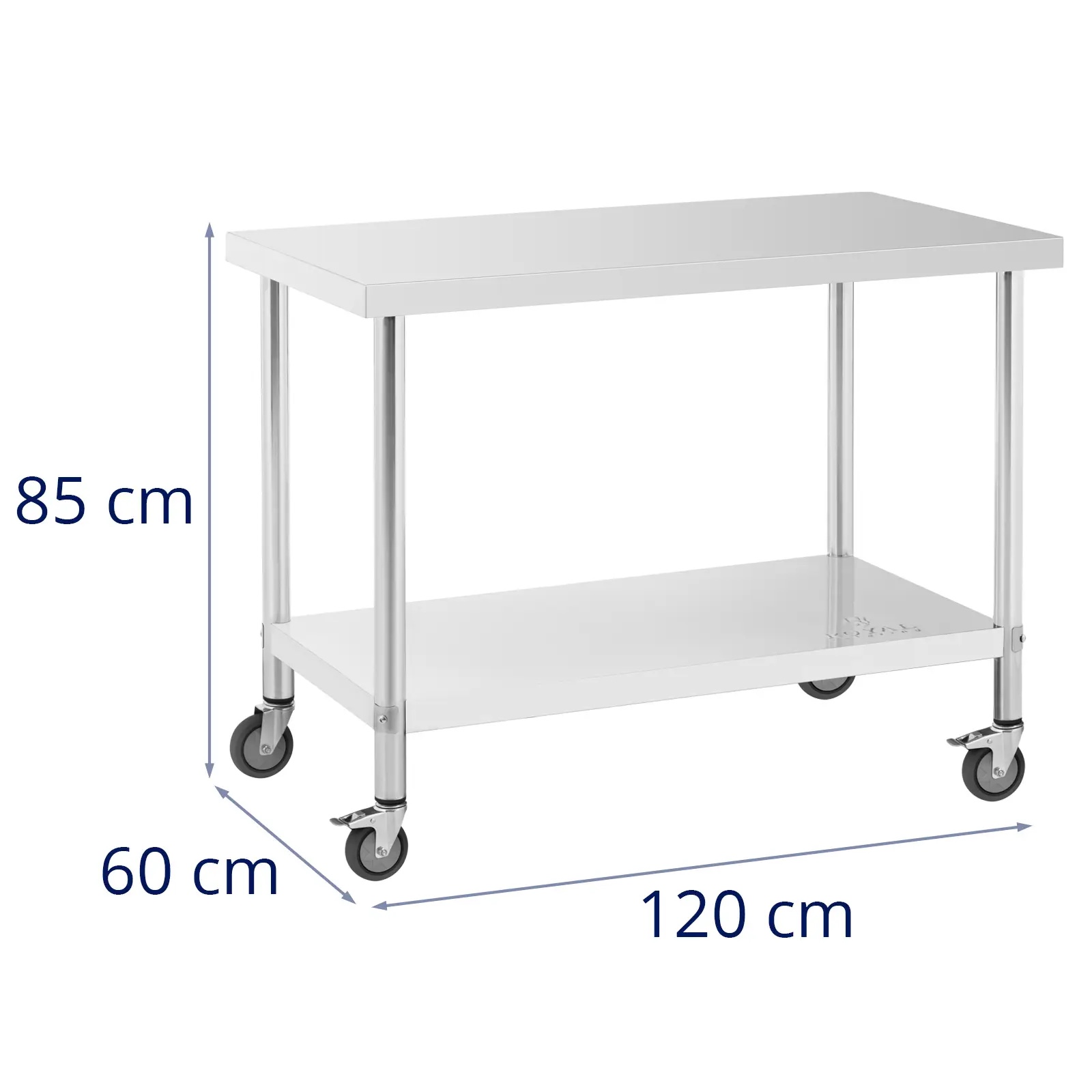 Tavolo da lavoro mobile - 120 x 60 cm - 158 kg | RCAT-120/60-W