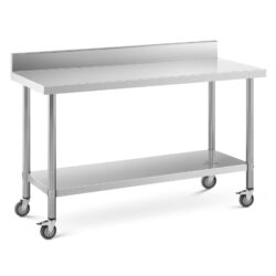 Tavolo da lavoro mobile - 150 x 60 cm - bordo posteriore - 160 kg | RCAT-150/60-WS
