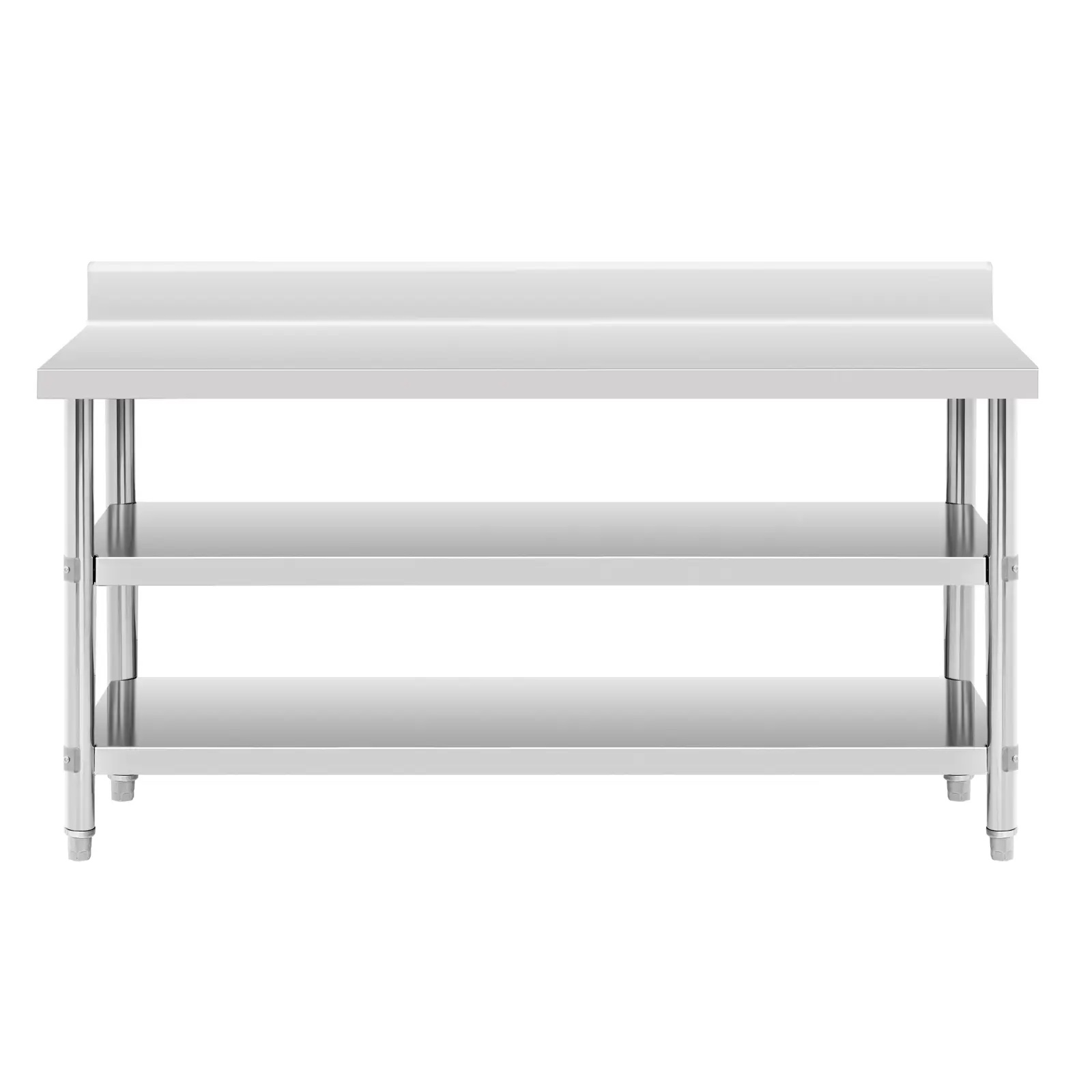 Tavolo da lavoro - 2 ripiani - 180 x 60 cm - bordo posteriore - 500 kg