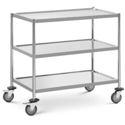 Carrello da servizio - 3 ripiani - 84,5 x 52,5 cm - 300 kg - acciaio inox