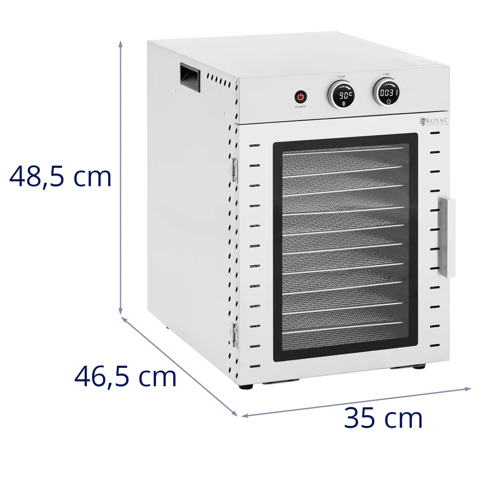 Essiccatore per alimenti - 1000 W - 12 griglie - 40 l | RCDA-38/12