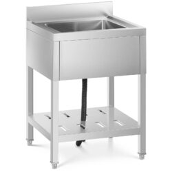 Tavolo lavello - 1 lavello 45 x 40 cm - 60 x 60 cm - alzatina | RCSSS-60X60-S