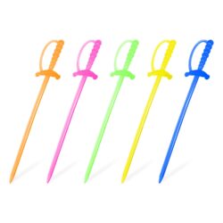 Stecchino decorativo (PS) Spada mix di colori 8,5cm [50 pz]