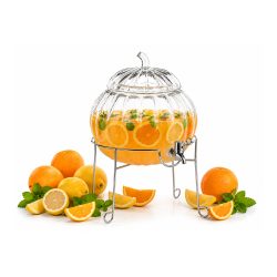 Erogatore di bevande in vetro a forma di zucca con supporto - 6 L