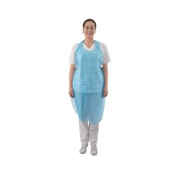 Grembiule protettivo monouso in PE - 130 x 80 cm - 20 µm - blu [100 pz] | Espeon