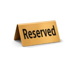 Targhetta riservato - RESERVED - dorata