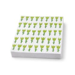 Tovagliolo a 3 veli bianco-verde Fiore - 33 x 33 cm [20 pz]