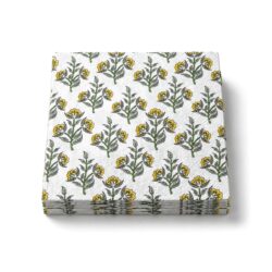 Tovagliolo (PAP FSC Mix) a 3 veli floreale-bianco-giallo-33x33 cm [20 pz]
