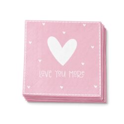 Tovagliolo a 3 veli rosa Cuore - 33 x 33 cm [20 pz]
